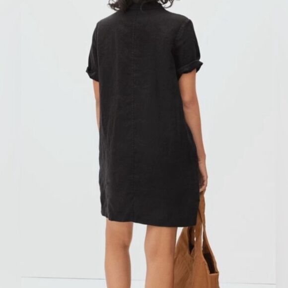 NEW Everlane Linen Workwear Dress Black  XS - Picture 2 of 3